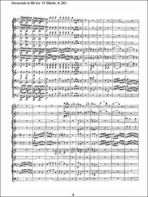 Serenade-in-Bb-for-13-Winds,-K.361-Bb调13管乐小夜曲,-K.-其他谱