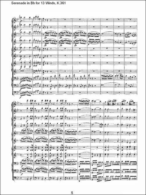 Serenade-in-Bb-for-13-Winds,-K.361-Bb调13管乐小夜曲,-K.-其他谱