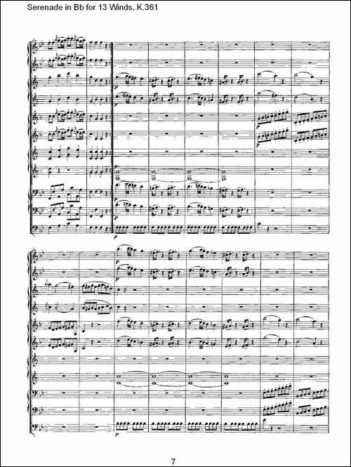 Serenade-in-Bb-for-13-Winds,-K.361-Bb调13管乐小夜曲,-K.-其他谱