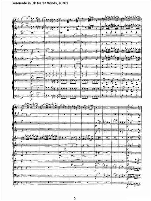 Serenade-in-Bb-for-13-Winds,-K.361-Bb调13管乐小夜曲,-K.-其他谱