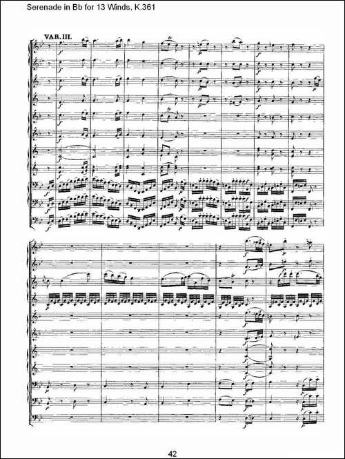 Serenade-in-Bb-for-13-Winds,-K.361-Bb调13管乐小夜曲,-K.-其他谱