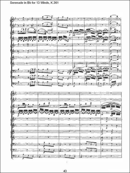 Serenade-in-Bb-for-13-Winds,-K.361-Bb调13管乐小夜曲,-K.-其他谱