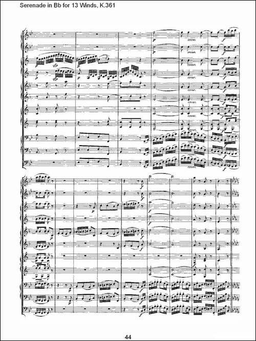 Serenade-in-Bb-for-13-Winds,-K.361-Bb调13管乐小夜曲,-K.-其他谱