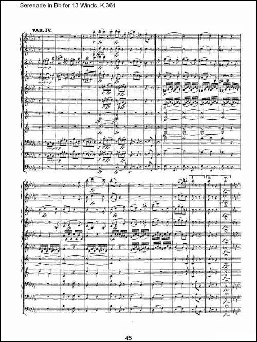 Serenade-in-Bb-for-13-Winds,-K.361-Bb调13管乐小夜曲,-K.-其他谱