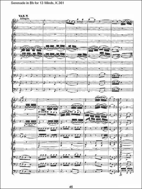 Serenade-in-Bb-for-13-Winds,-K.361-Bb调13管乐小夜曲,-K.-其他谱