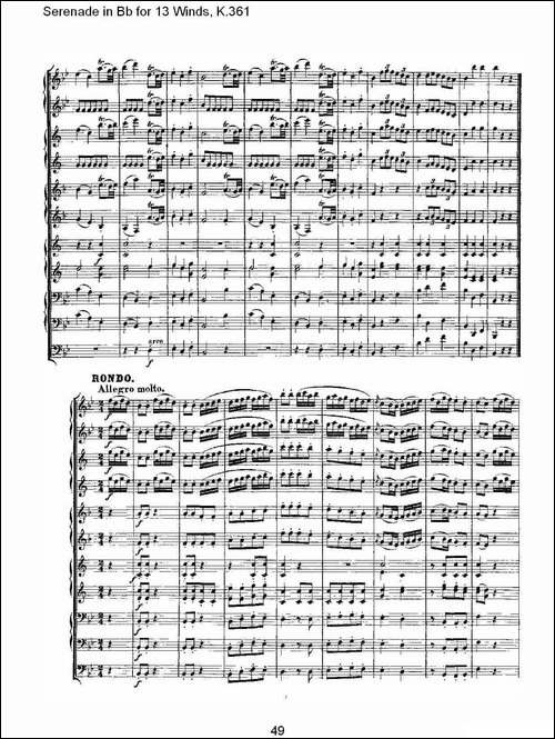 Serenade-in-Bb-for-13-Winds,-K.361-Bb调13管乐小夜曲,-K.-其他谱