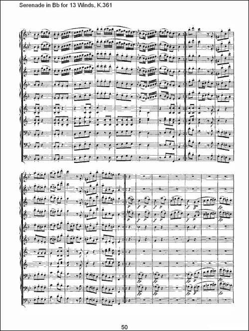 Serenade-in-Bb-for-13-Winds,-K.361-Bb调13管乐小夜曲,-K.-其他谱