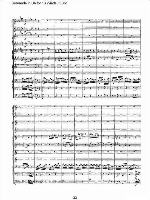 Serenade-in-Bb-for-13-Winds,-K.361-Bb调13管乐小夜曲,-K.-其他谱