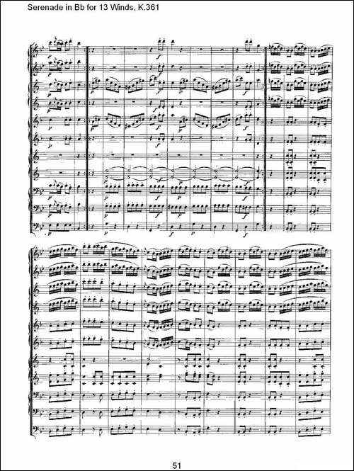 Serenade-in-Bb-for-13-Winds,-K.361-Bb调13管乐小夜曲,-K.-其他谱