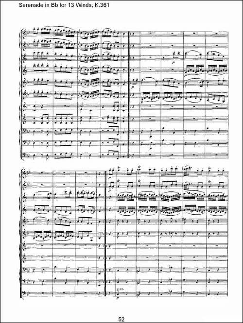 Serenade-in-Bb-for-13-Winds,-K.361-Bb调13管乐小夜曲,-K.-其他谱