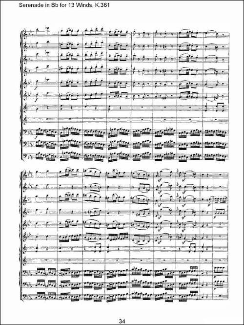 Serenade-in-Bb-for-13-Winds,-K.361-Bb调13管乐小夜曲,-K.-其他谱