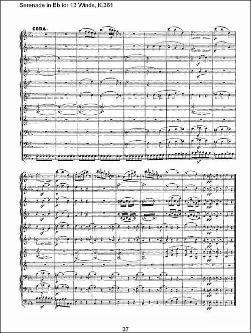 Serenade-in-Bb-for-13-Winds,-K.361-Bb调13管乐小夜曲,-K.-其他谱