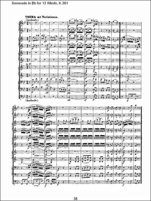Serenade-in-Bb-for-13-Winds,-K.361-Bb调13管乐小夜曲,-K.-其他谱
