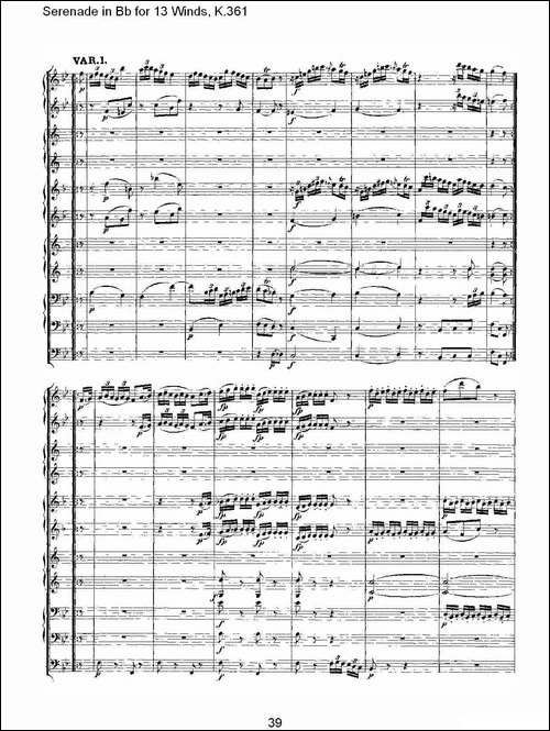 Serenade-in-Bb-for-13-Winds,-K.361-Bb调13管乐小夜曲,-K.-其他谱