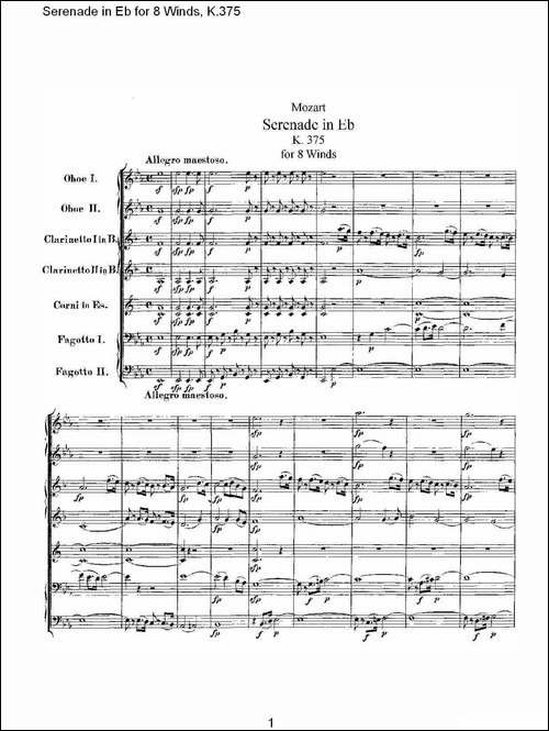 Serenade-in-Eb-for-8-Winds,-K.375-Eb调8管乐小夜曲,-K.37-其他谱