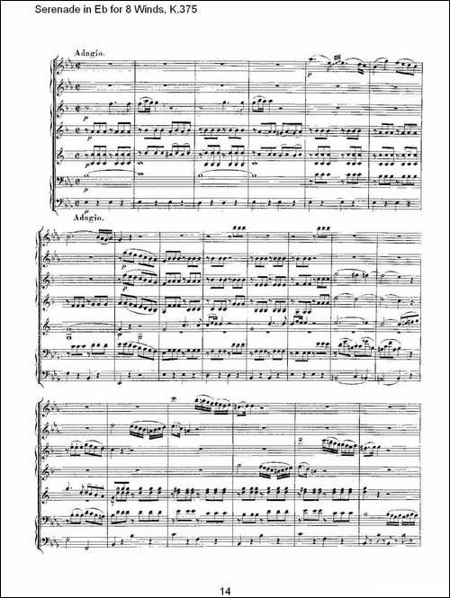 Serenade-in-Eb-for-8-Winds,-K.375-Eb调8管乐小夜曲,-K.37-其他谱
