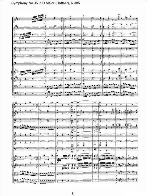 Symphony-No.35-in-D-Major,-K.385-D大调第三十五交响曲K.385-其他谱