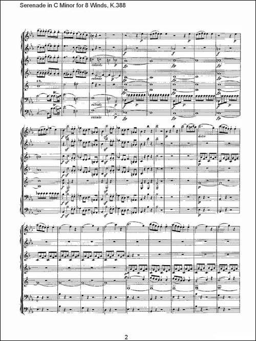 Serenade-in-C-Minor-for-8-Winds,-K.388-C大调8管乐小夜曲-其他谱