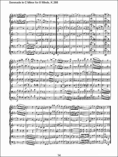 Serenade-in-C-Minor-for-8-Winds,-K.388-C大调8管乐小夜曲-其他谱
