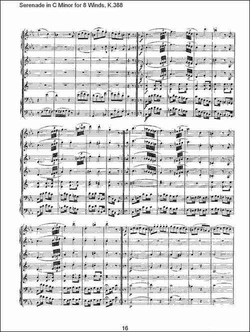 Serenade-in-C-Minor-for-8-Winds,-K.388-C大调8管乐小夜曲-其他谱