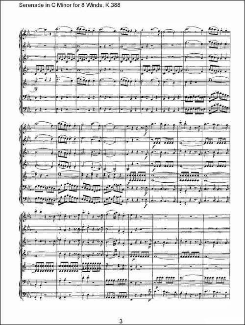 Serenade-in-C-Minor-for-8-Winds,-K.388-C大调8管乐小夜曲-其他谱