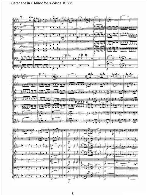 Serenade-in-C-Minor-for-8-Winds,-K.388-C大调8管乐小夜曲-其他谱
