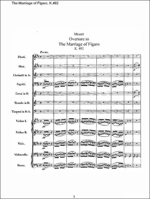 The-Marriage-of-Figaro,-K.492-其他谱