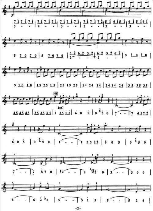 溜冰圆舞曲-口风琴、线简谱混排版-其他谱