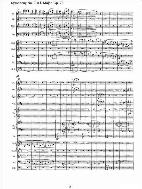 D大调第二交响曲,-Op.73第一乐章-其他谱