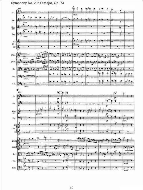 D大调第二交响曲,-Op.73第一乐章-其他谱