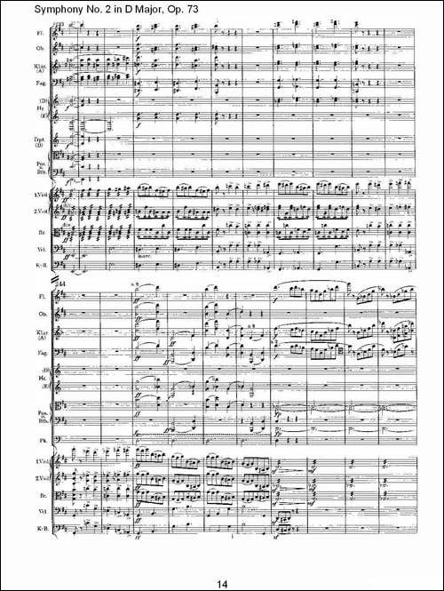 D大调第二交响曲,-Op.73第一乐章-其他谱