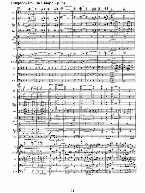 D大调第二交响曲,-Op.73第一乐章-其他谱