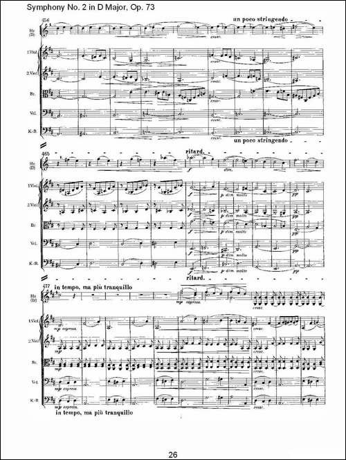 D大调第二交响曲,-Op.73第一乐章-其他谱