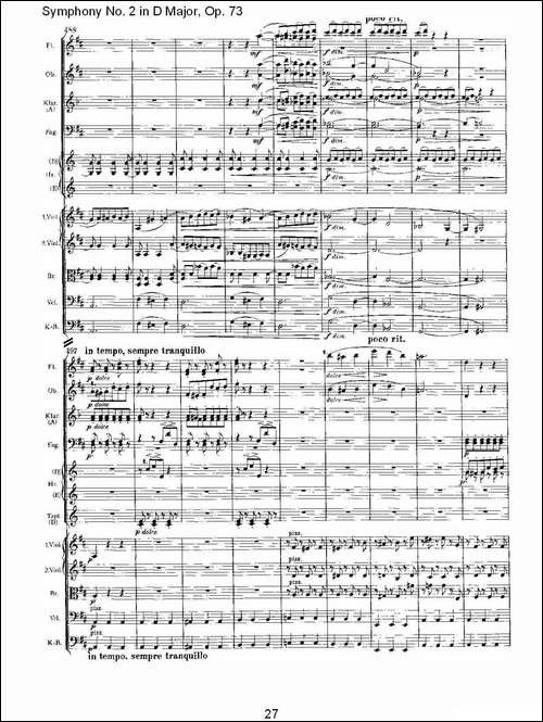 D大调第二交响曲,-Op.73第一乐章-其他谱
