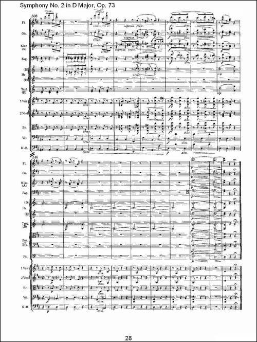 D大调第二交响曲,-Op.73第一乐章-其他谱