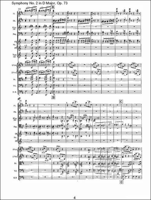 D大调第二交响曲,-Op.73第一乐章-其他谱