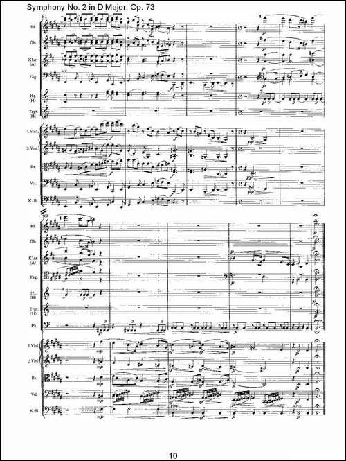 D大调第二交响曲,-Op.73第二乐章-其他谱
