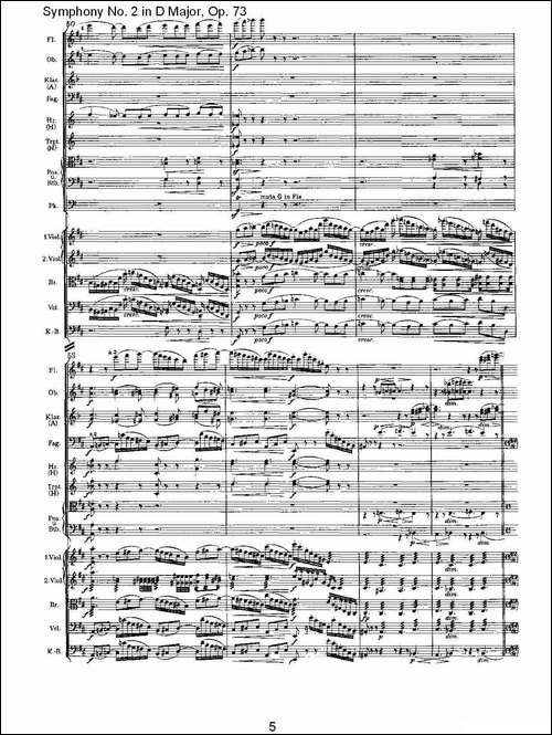 D大调第二交响曲,-Op.73第二乐章-其他谱