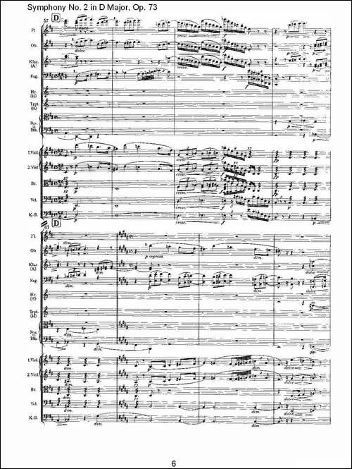 D大调第二交响曲,-Op.73第二乐章-其他谱