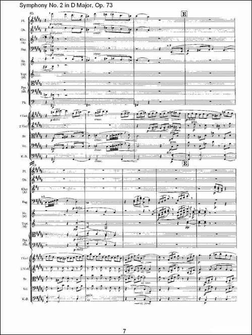 D大调第二交响曲,-Op.73第二乐章-其他谱