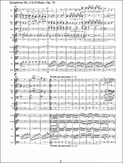 D大调第二交响曲,-Op.73第三乐章-其他谱