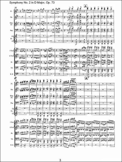 D大调第二交响曲,-Op.73第三乐章-其他谱