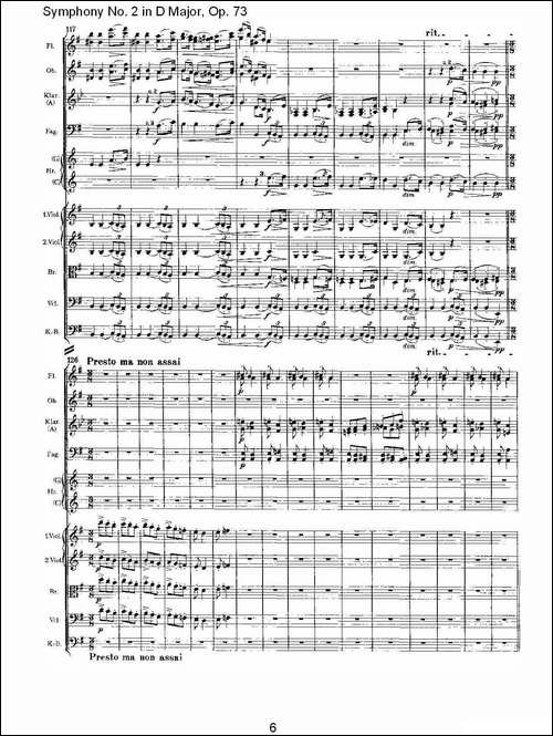 D大调第二交响曲,-Op.73第三乐章-其他谱