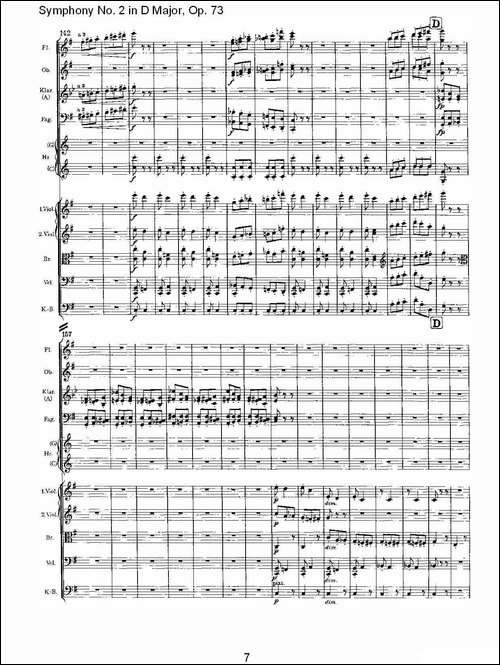 D大调第二交响曲,-Op.73第三乐章-其他谱