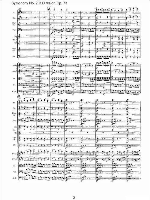 D大调第二交响曲,-Op.73第四乐章-其他谱