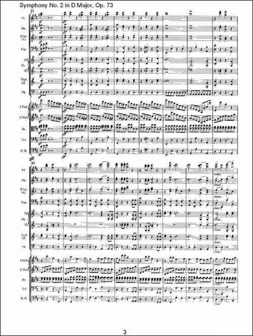 D大调第二交响曲,-Op.73第四乐章-其他谱