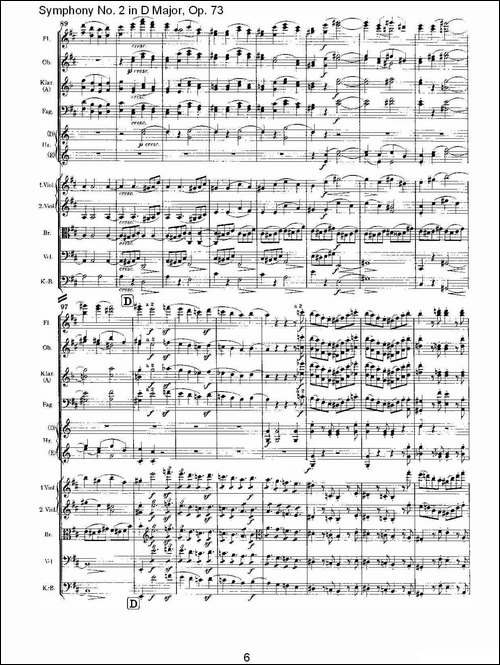 D大调第二交响曲,-Op.73第四乐章-其他谱
