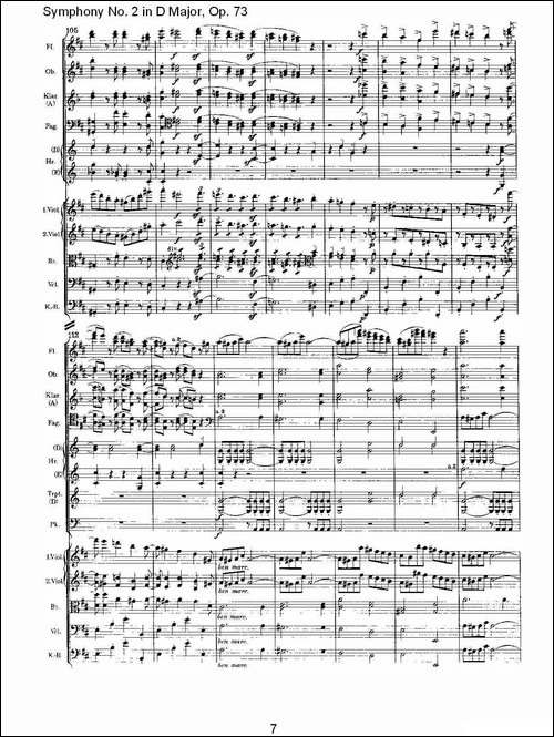 D大调第二交响曲,-Op.73第四乐章-其他谱
