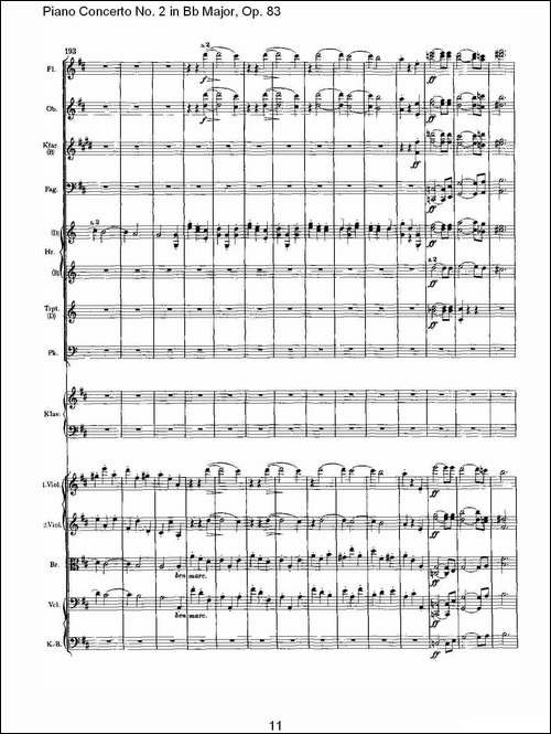 Bb大调钢琴第二协奏曲,-Op.83第二乐章-其他谱