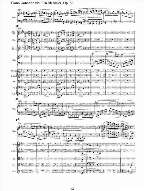 Bb大调钢琴第二协奏曲,-Op.83第二乐章-其他谱